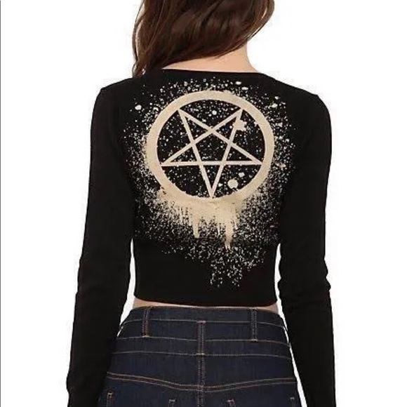 Authentic vintage Too Fast Pentagram Cropped Cardigan, circa 2014 - Picture 2 of 10